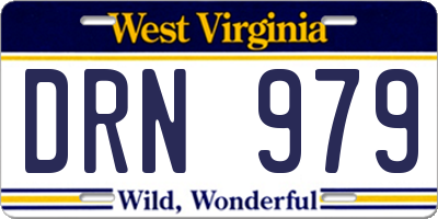 WV license plate DRN979
