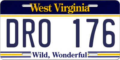 WV license plate DRO176