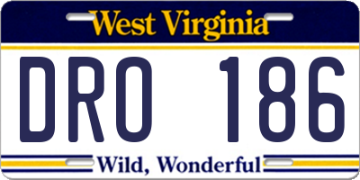 WV license plate DRO186