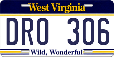WV license plate DRO306
