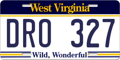 WV license plate DRO327