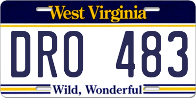 WV license plate DRO483