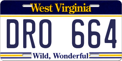 WV license plate DRO664