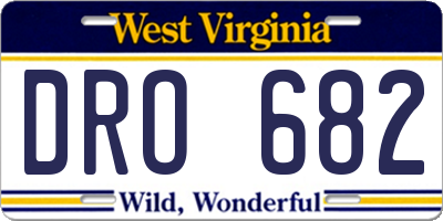 WV license plate DRO682