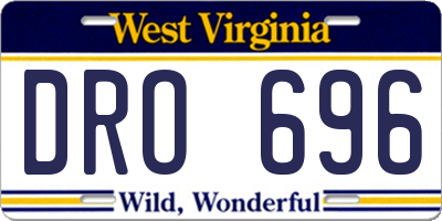 WV license plate DRO696