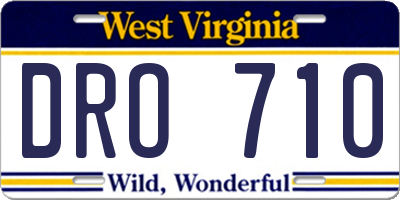 WV license plate DRO710