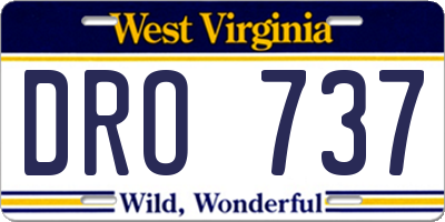 WV license plate DRO737