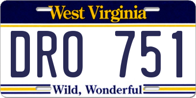 WV license plate DRO751