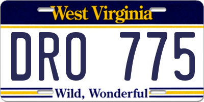 WV license plate DRO775