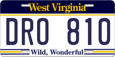 WV license plate DRO810