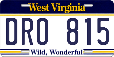 WV license plate DRO815