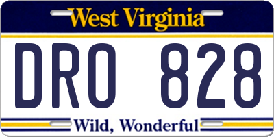 WV license plate DRO828