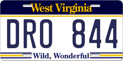 WV license plate DRO844