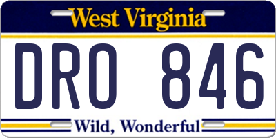 WV license plate DRO846