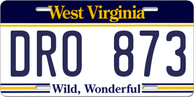 WV license plate DRO873