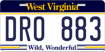 WV license plate DRO883