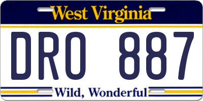 WV license plate DRO887