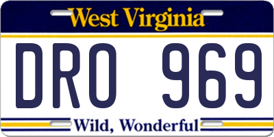 WV license plate DRO969