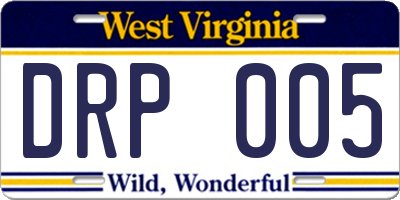 WV license plate DRP005