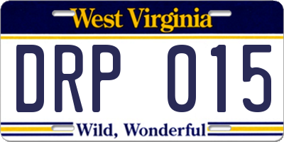 WV license plate DRP015