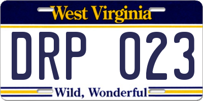 WV license plate DRP023