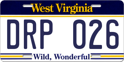 WV license plate DRP026