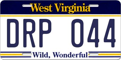 WV license plate DRP044