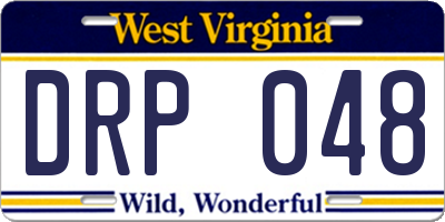 WV license plate DRP048