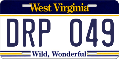 WV license plate DRP049