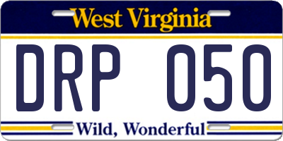 WV license plate DRP050