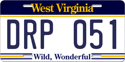 WV license plate DRP051