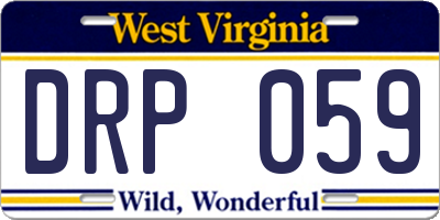 WV license plate DRP059