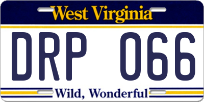 WV license plate DRP066