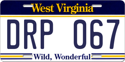 WV license plate DRP067