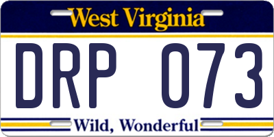 WV license plate DRP073