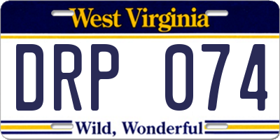 WV license plate DRP074