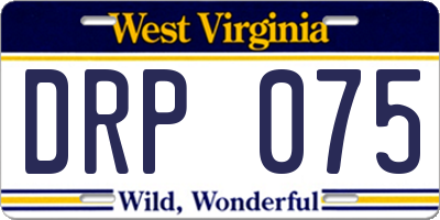 WV license plate DRP075