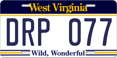 WV license plate DRP077
