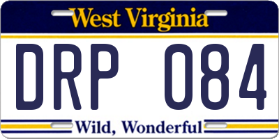 WV license plate DRP084