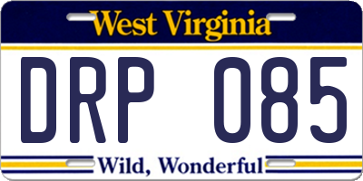 WV license plate DRP085