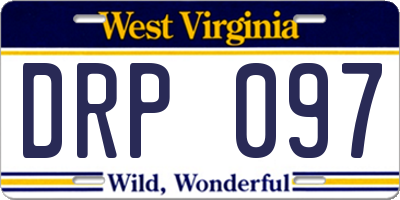 WV license plate DRP097
