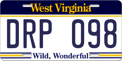 WV license plate DRP098