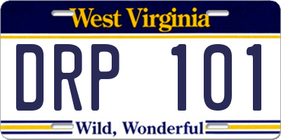 WV license plate DRP101