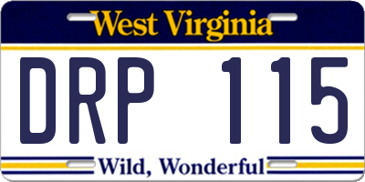 WV license plate DRP115