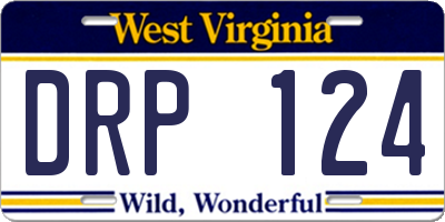 WV license plate DRP124