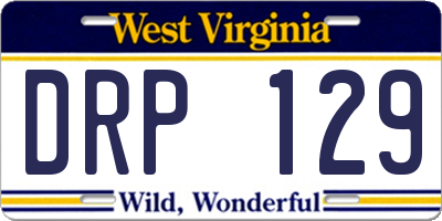 WV license plate DRP129