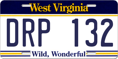 WV license plate DRP132