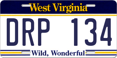 WV license plate DRP134