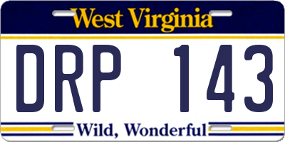 WV license plate DRP143