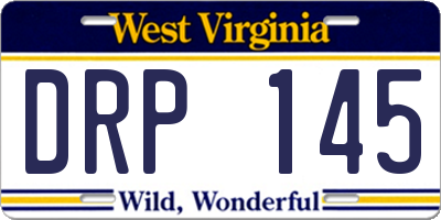 WV license plate DRP145